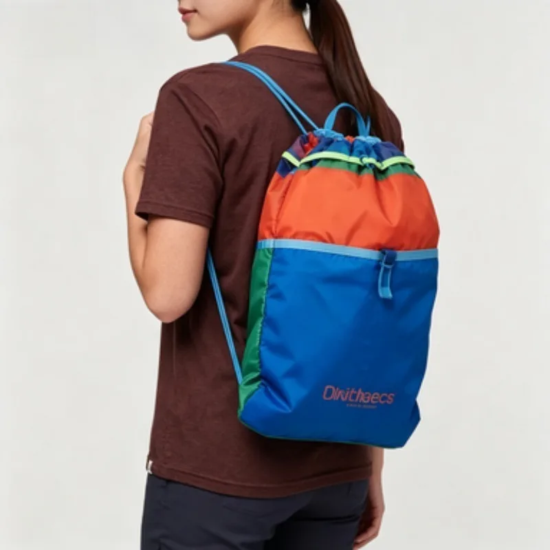 Dopamine Color Drawstring Backpack Lightweight Hand‑carry Rucksack Multifunctional Bag for Outdoor Sports City Commute