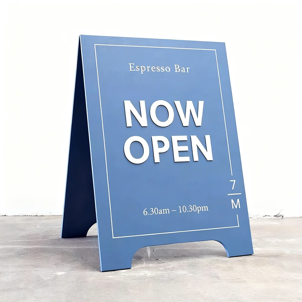 Custom Double-Sided Outdoor/Indoor Poster Board Weatherproof Signs Board Plastic A Frame Sidewalk Signs