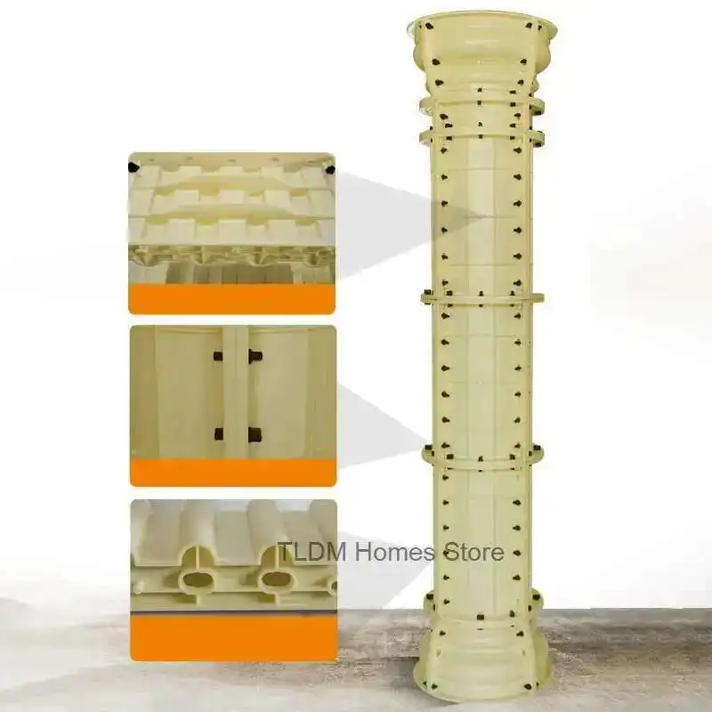 roman Plastic Durable ABS column Mold Concrete Round Column Mold for Gardening Roof Support Molding House Construction Tool M