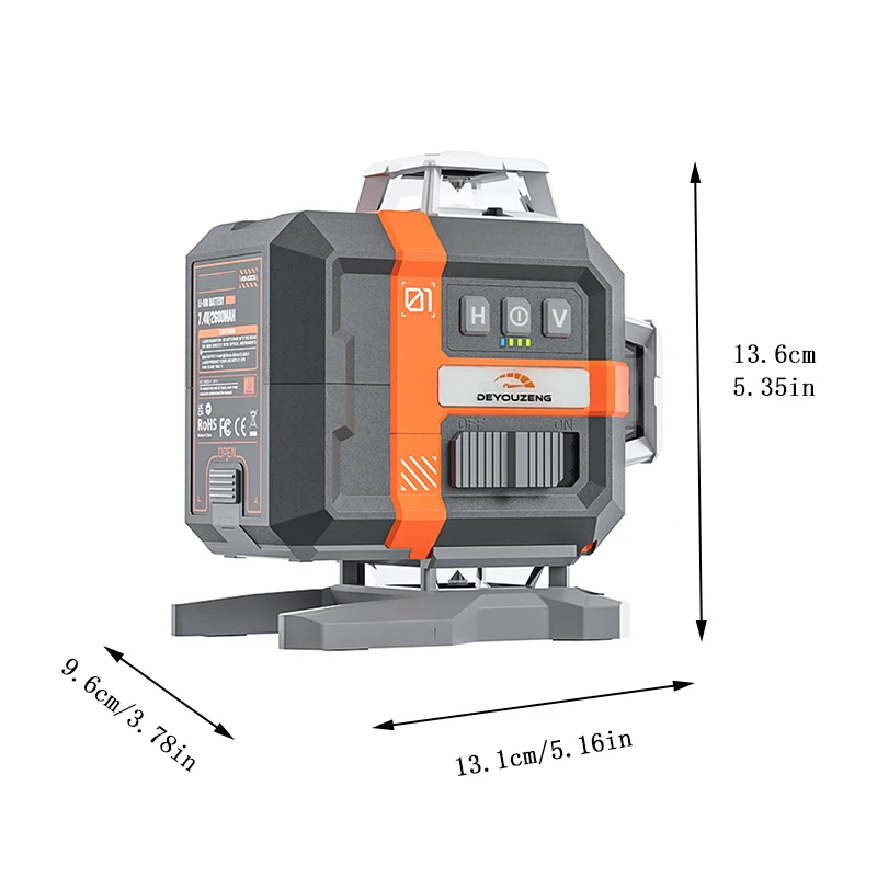 4D/16 Line Green Laser Level, Pulse Mode, Automatic Leveling Function, Remote Control Operation, Ultra Long Standby Battery Life