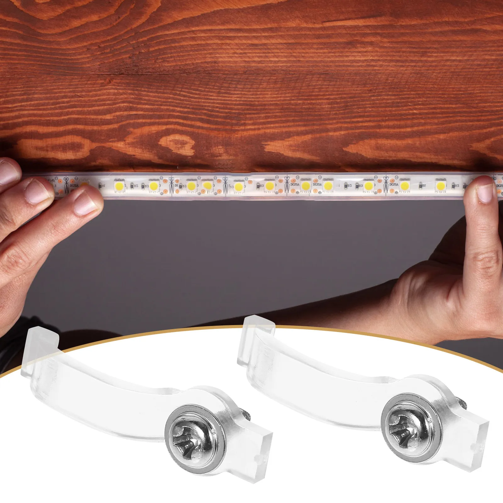 LED Strip Light Mounting Clips 100 Pack Heat Resistant Waterproof Nylon Brackets for One Side Fixing