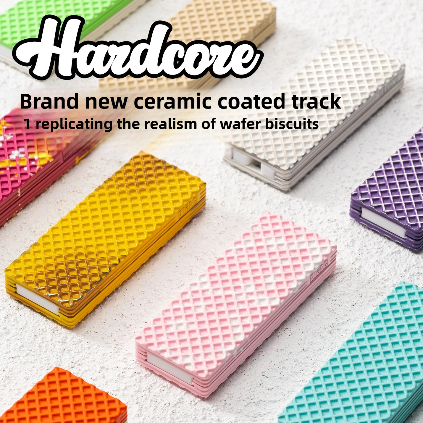 01EDC Wafer Kekse Ding Ding Edelstahl Keramik Beschichtung Mechanische Fingertip Push Karte Dekompression Desktop Spielzeug