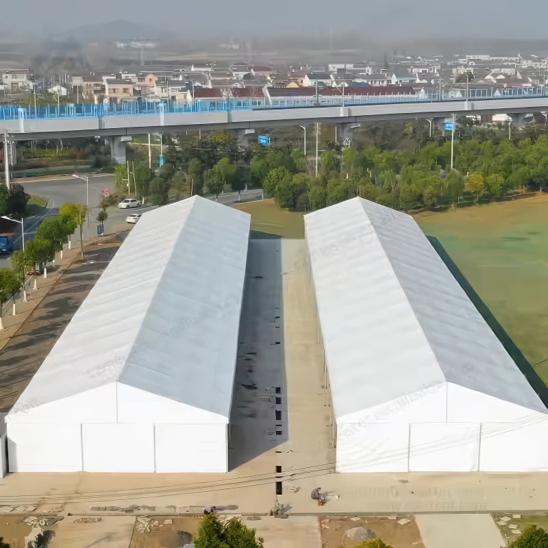 20X30m Large Modern Temporary Warehouse Storage Tent with Oxford Fabric Cover A-frame Design Windproof & Relocatable
