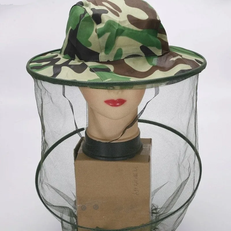 Camouflage Beekeeping Hat Head Face Protection Veil Mask Hat Bee Bug Insect Anti-mosquito Safety Prevention Head Net