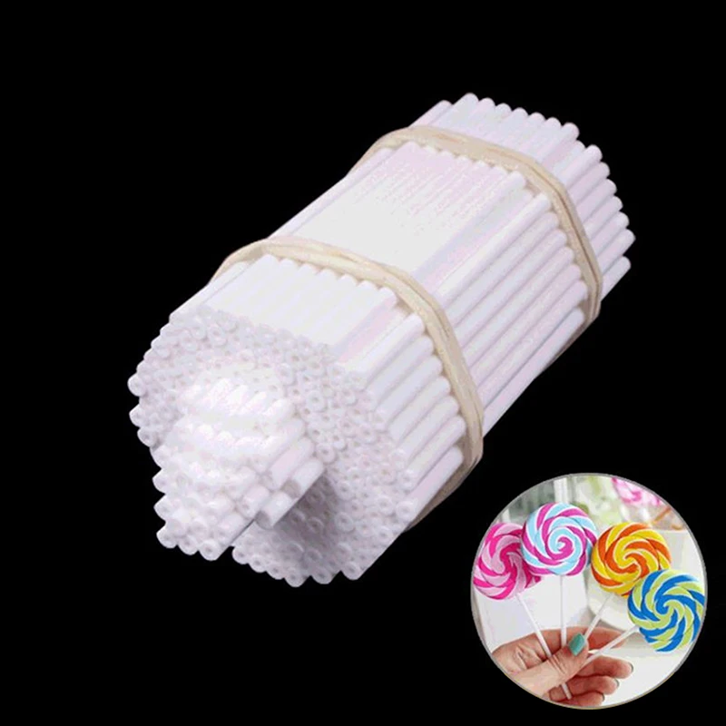 100 Pcs Plastic Lollipop Sticks Hollow Core White For Party Dining Chocolate Sugar Candy Lollipop Sucker Sticks Cake Pop Stick