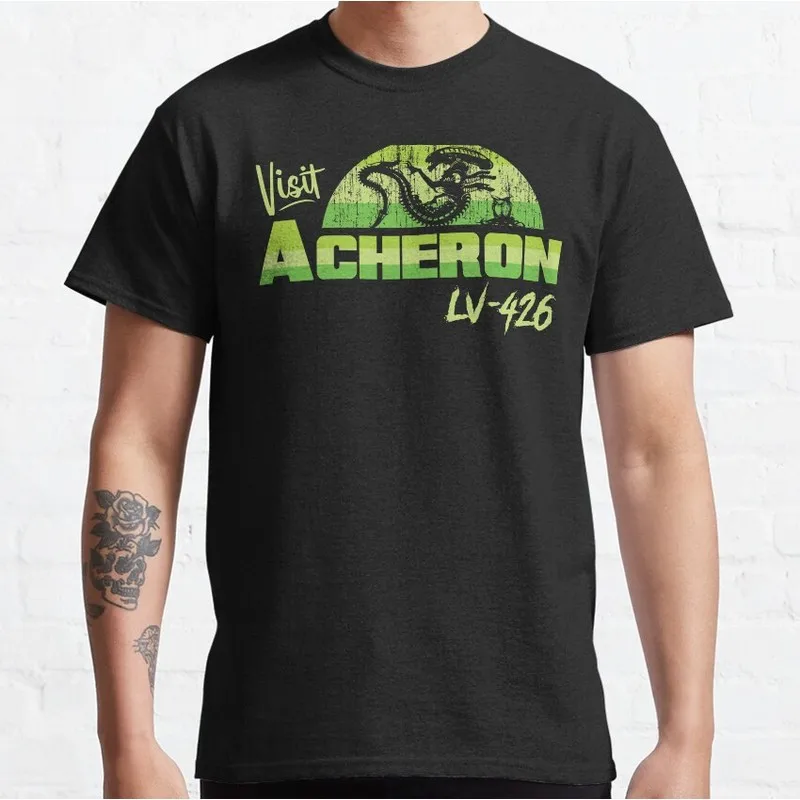 Visit LV-426 Alien Movie Graphic T‑Shirt Vintage Sci‑Fi Horror Xenomorph Print Tee Unisex Short Sleeve Casual Streetwear S-6XL