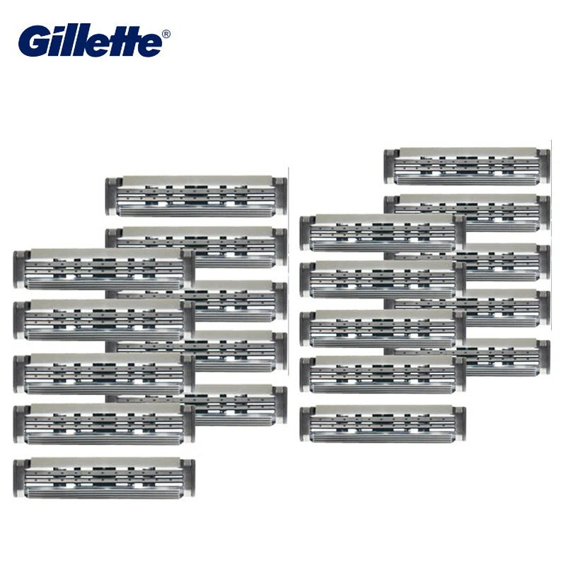 Gillette Sensor Excel Shaving Cartridges for Men Razor Blade Replace Heads Double Layer Sensor Razor Cartridges 20 Pieces