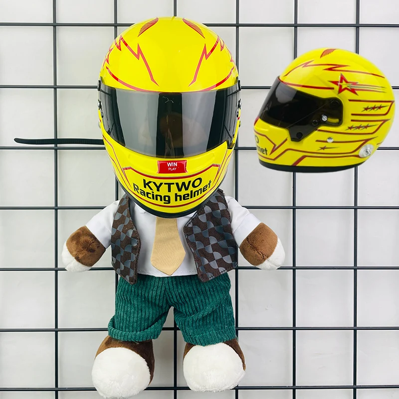 

Motorcycle bear helmet set cycling decoration trunk pendant mini toy pendant home ornament doll