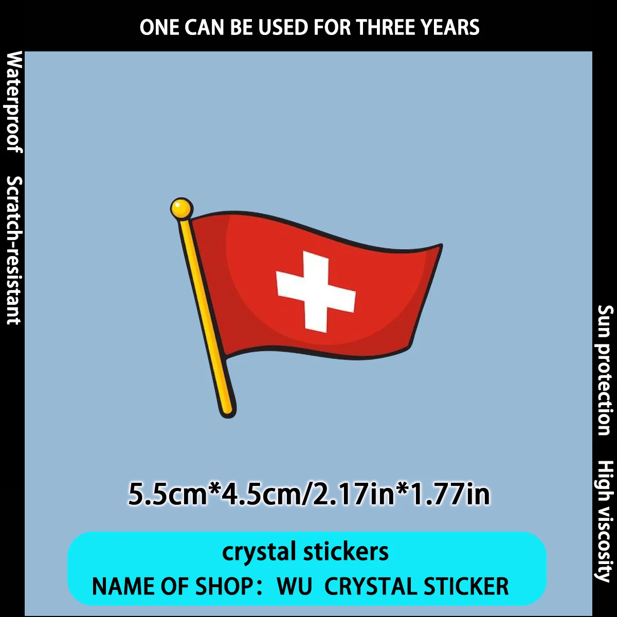 4Pcs/Set Pride of Switzerland Stickers, Waterproof Scratch-Resistant Motorcycle Decals, Halloween Gift for Car Tool Box