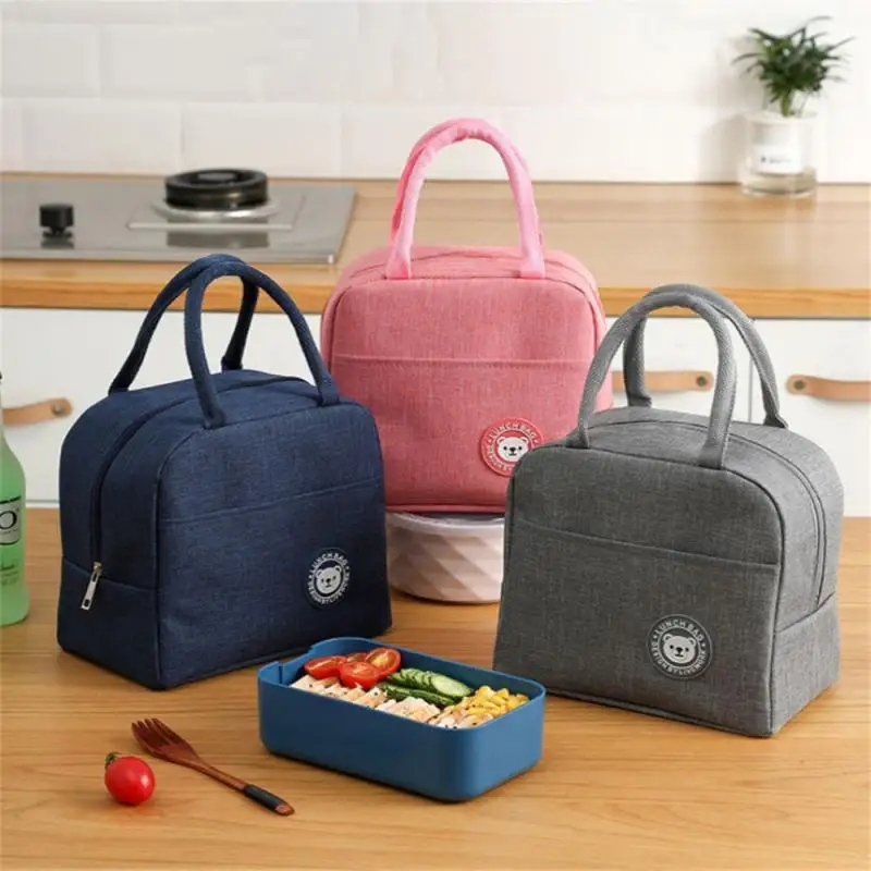 Lunch Box Picnic Travel Portable Food Storage Breakfast Thermal Food Bag Lunch Bag Handle Insulation Cooler Bag for Women Kid