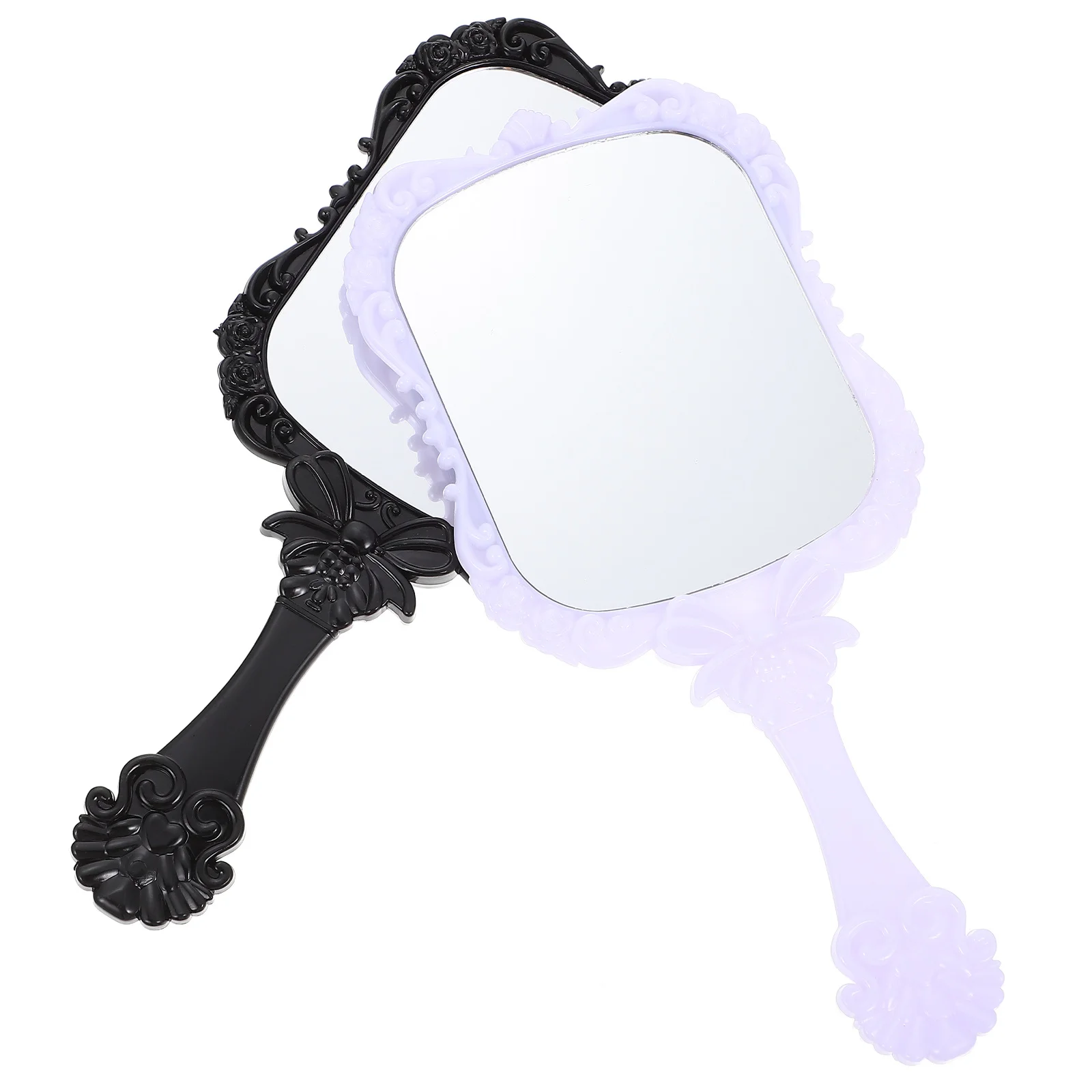 2 szt. Przenośne lusterka do makijażu z uchwytem, lekkie, kompaktowe lusterka do domu, salonu, wzór motyli, akcesoria podróżne do toaletki