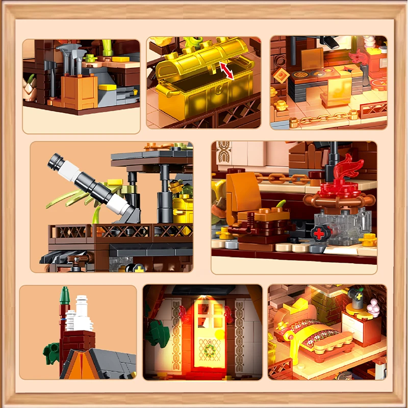 2070 個の森の三角形シャレービルディングブロック木造住宅 A フレームキャビングモジュラー建設レンガのおもちゃ大人の子供のためのギフト