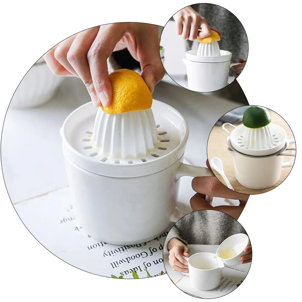 

Fruit Manual Juicer Cup Integrated Press Storage Fast Extraction Safe Easy Clean for Oranges Lemons Watermelon Ceramic