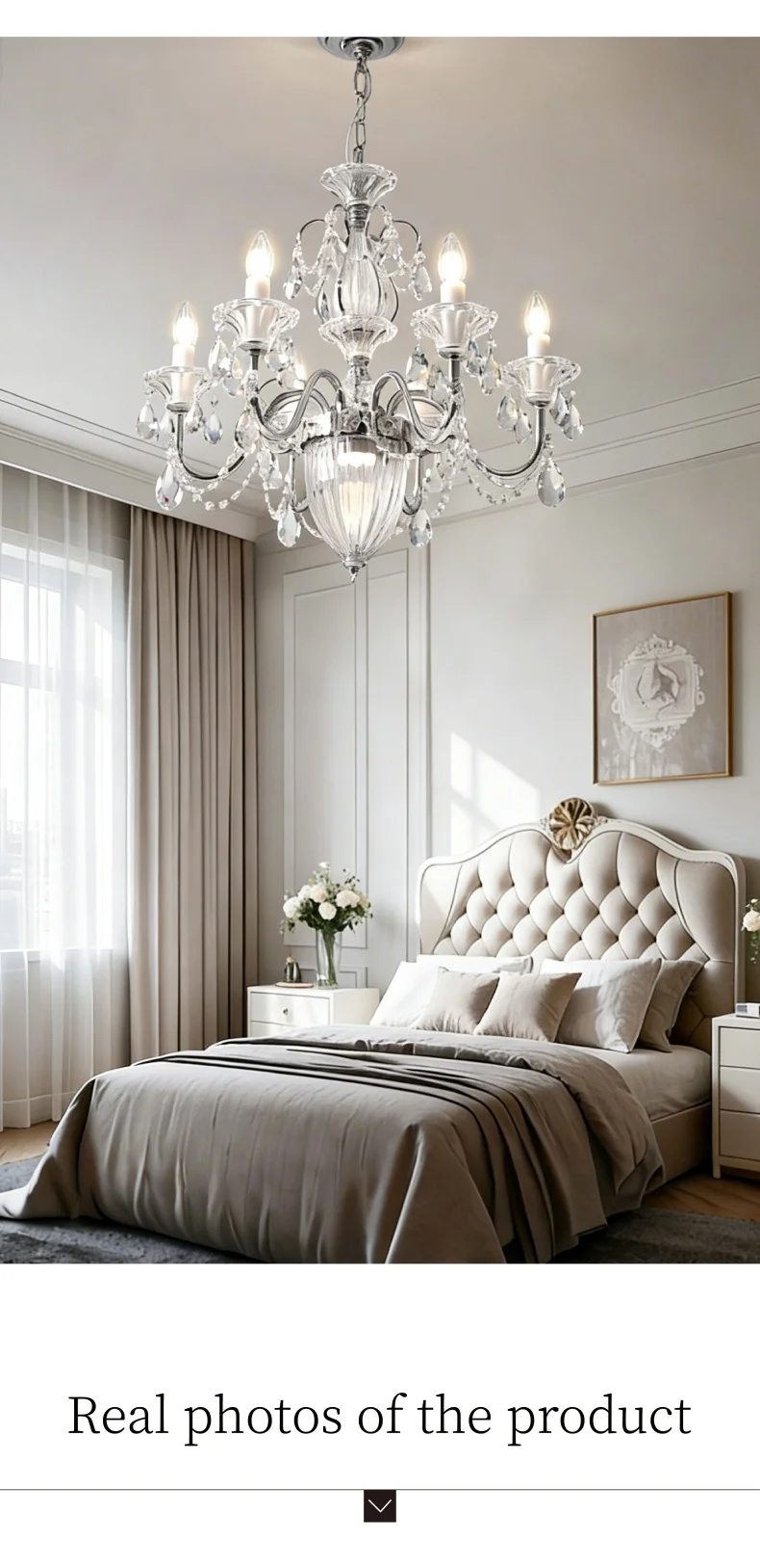 French Chandelier Europe Villa Candle E14 Pendant
