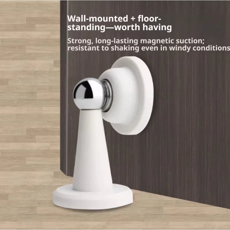 Drill-Free Silicone Ultra-Strong Magnetic Door Stopper Wall-Mounted Anti-Collision Door Bumper for Bathroom Home Use