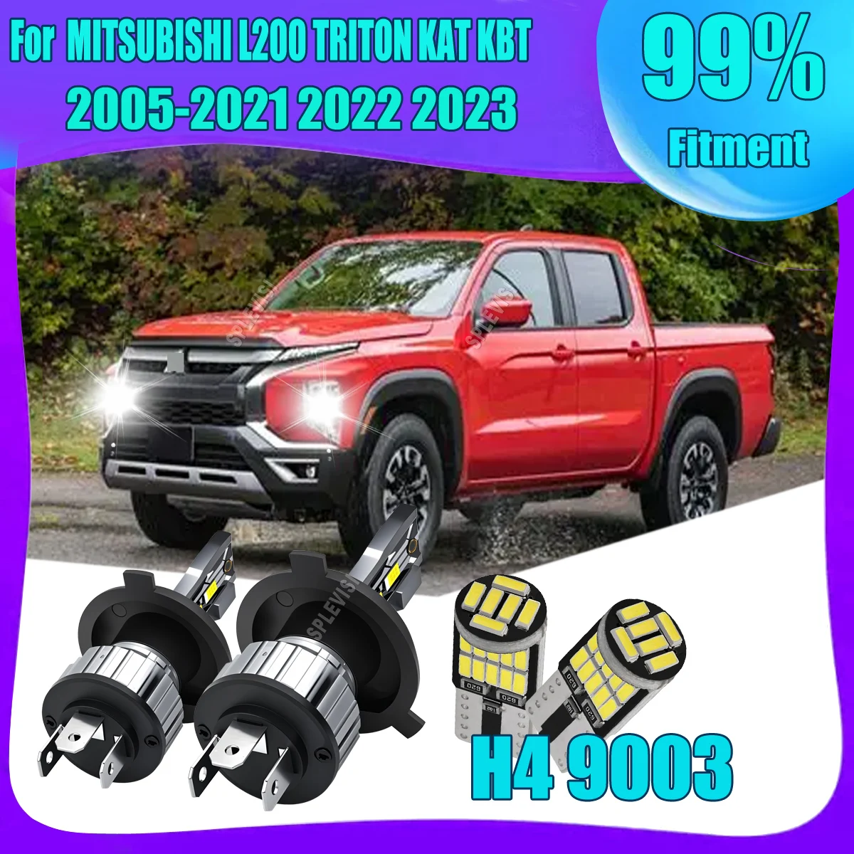 

H4/9003 LED Car Headlight Mini Size 360° Lighting For MITSUBISHI L200 TRITON KAT KBT 2005 2006 2007 2008 2009 2010 2011-2023