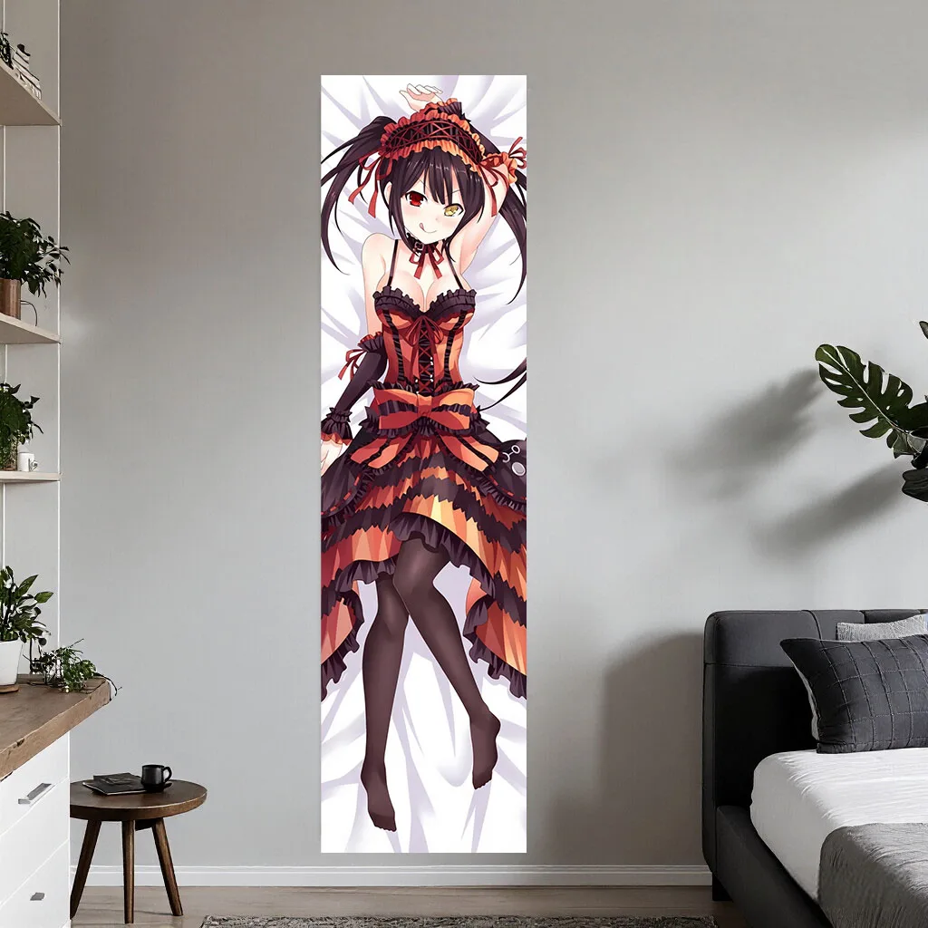 Gothic Lolita Heterochromia Eyes Double Print Wall Hanging Polyester Bedroom Dorm Otaku Room Decor Streaming Background Gift