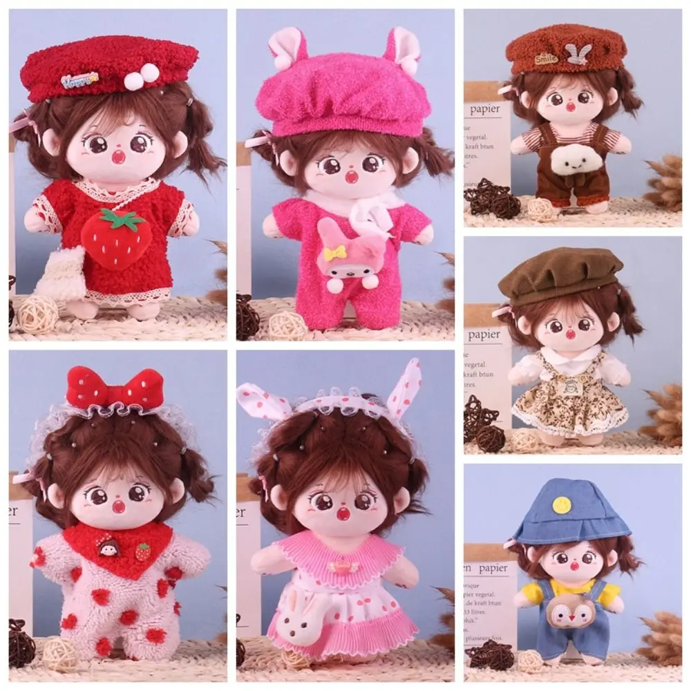 Dress Up 20cm Cotton Doll Clothes Onesuit Head Cover Doll Winter Outfit Dress Doll Clothes Star Doll Clothes Doll Accessories