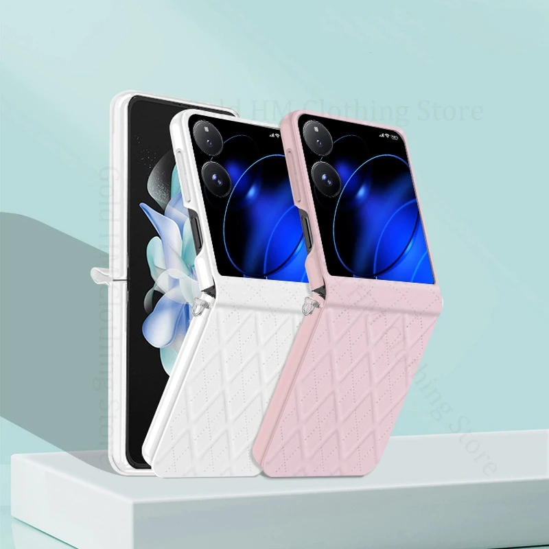 

Skin Feel Rhombus Leather Shockproof Phone Case For Xiaomi Mix Flip 2 5G Full Protective Flip Cover For Xiaomi Mix Flip2 Fundas