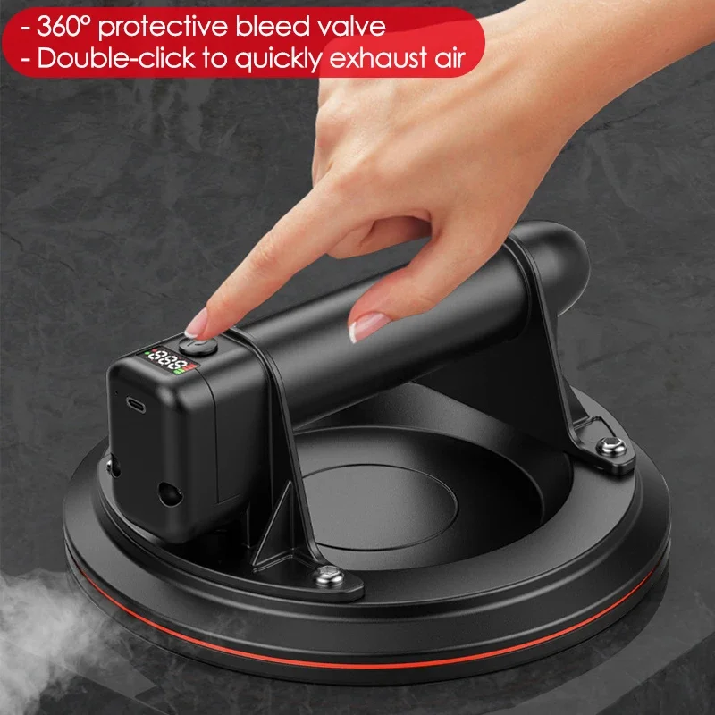 8inch Electric Vacuum Suction Cup 200KG Load Heavy-Duty Vacuum Suckers for Granite Tile Glass Lifting Tool with Storage Box
