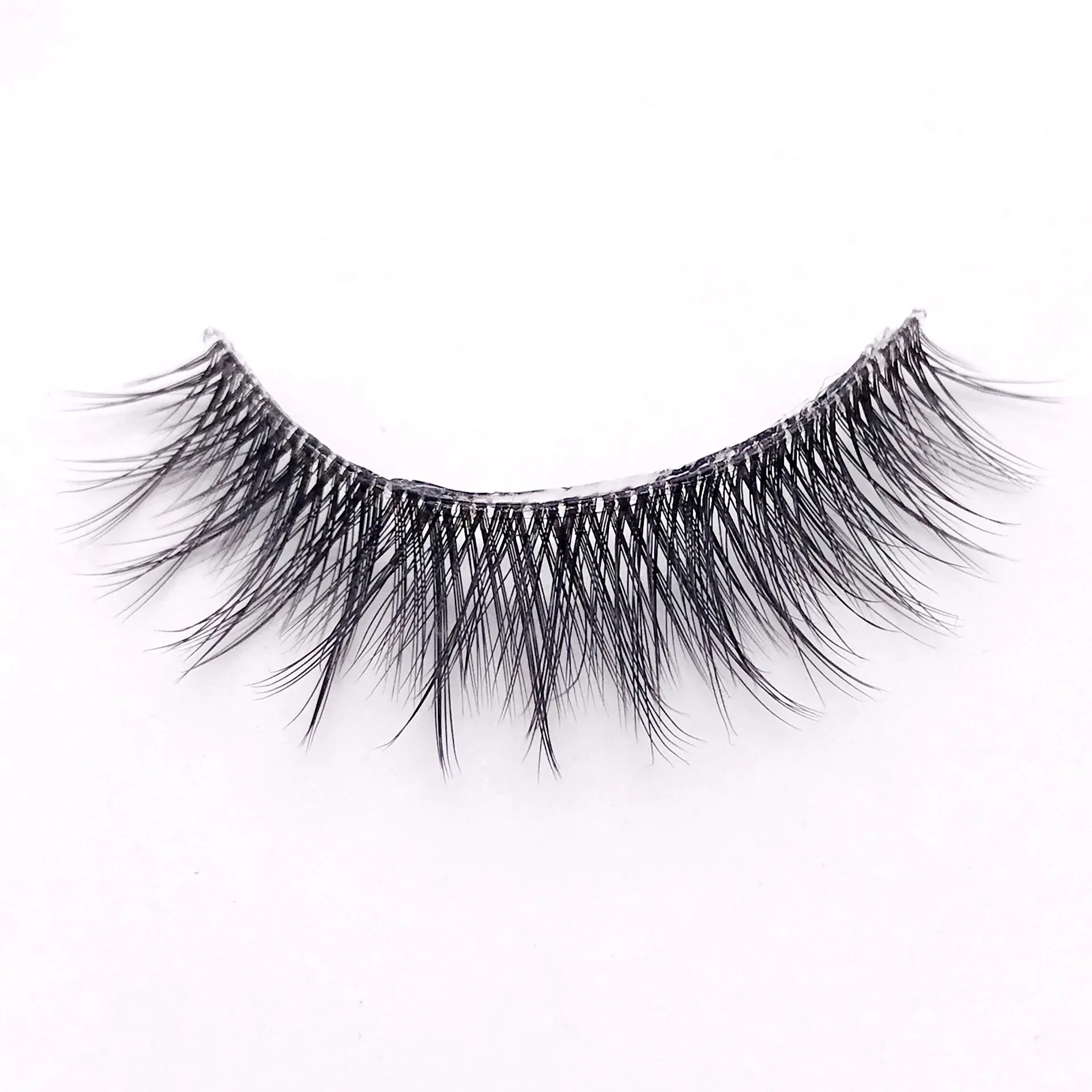 3 คู่ 3D Mink ที่มองไม่เห็น Lash Handmade Crisscross Eyelashes Clear Band Soft Strip ขนตาธรรมชาติยาว Wispy False Lashes แต่งหน้า