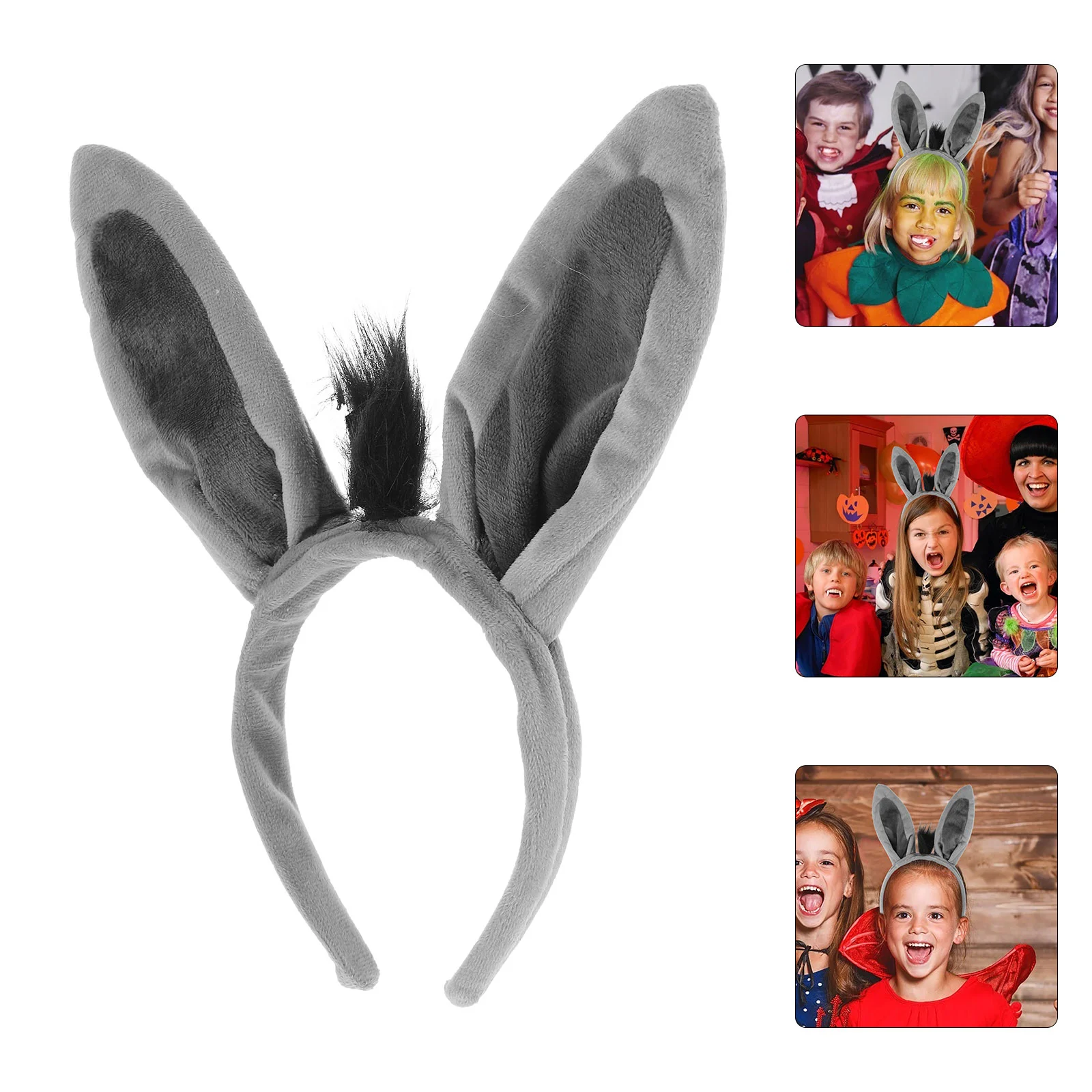 Donkey Headband Cosplay Ears Halloween Costume Accessories Girl Party Plastic Favors Headbands for Women Man Animal