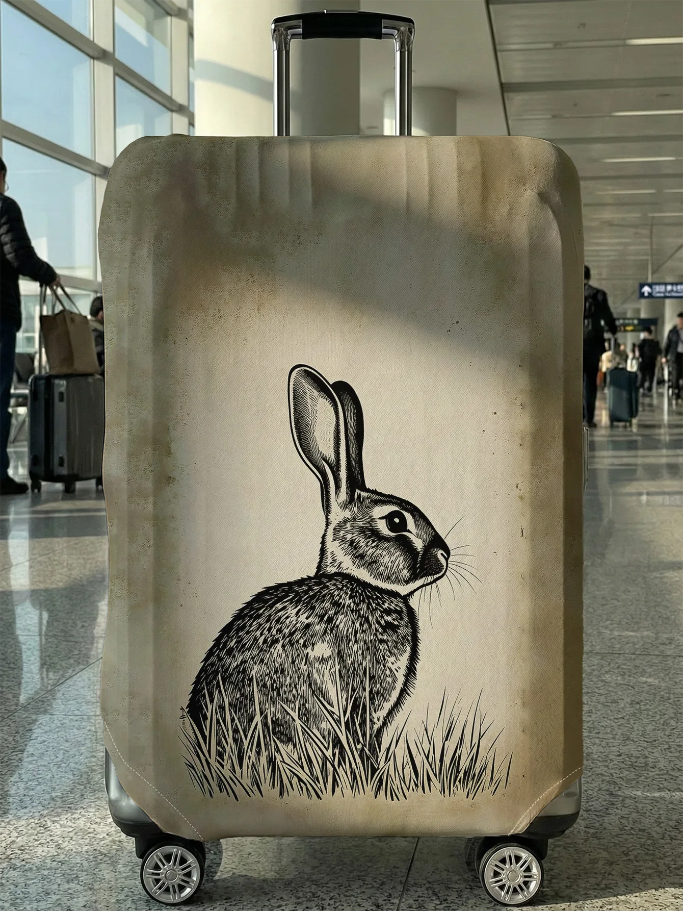 

Rabbit print luggage protection cover, suitable for 18-32 inch luggage covers, luggage handle gloves, travel accessories
