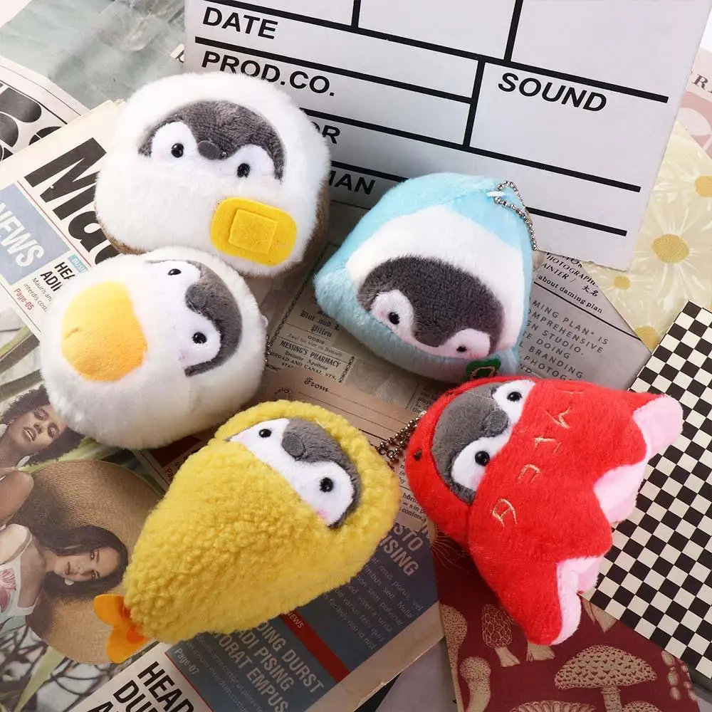 Egg Key Ring Animal Octopus Birthday Gifts Penguin Plush Keychain Penguin Plush keyring Breakfast Series Keyring Bag Pendant