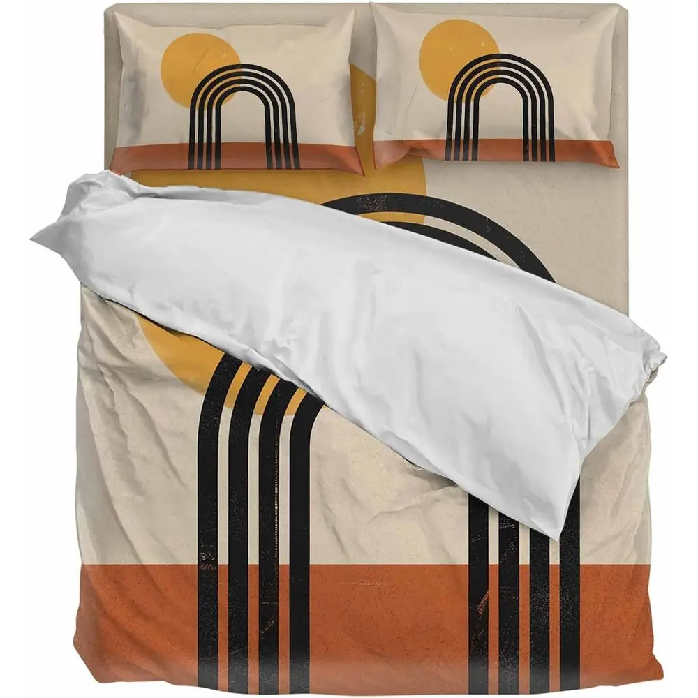 

Home Bedding Set 4 Piece Duvet Cover Set Caliornia King Size Abstract Art Century Geometric s Sot Bed Sheets Duvet Cover lat She
