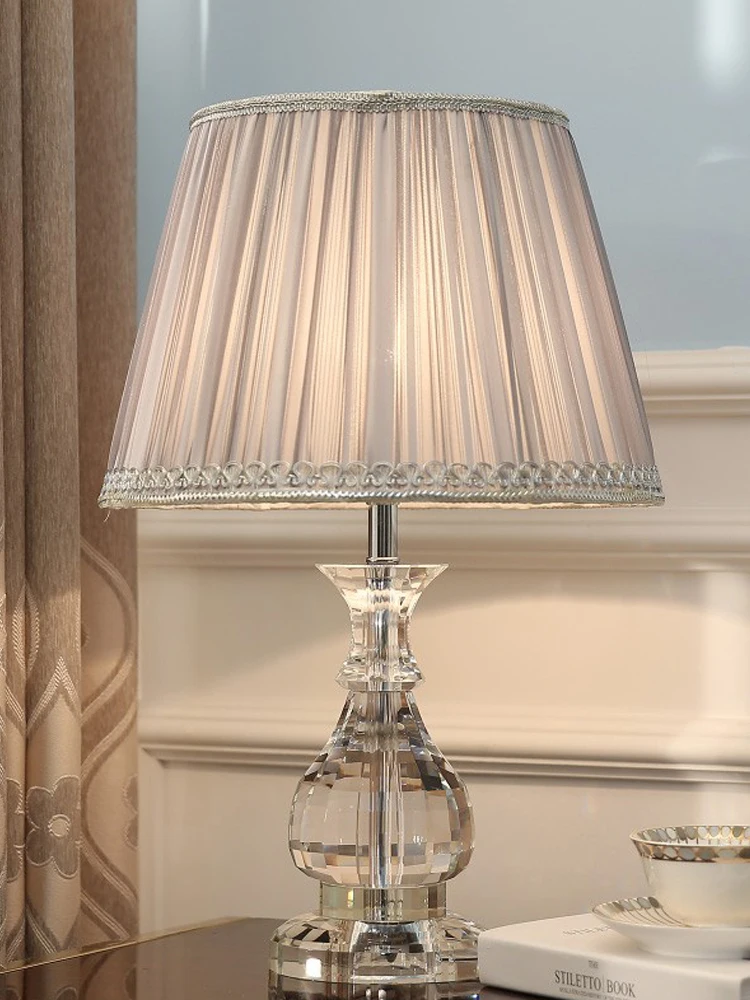 مصباح مكتب كريستالي حديث بسيط، مصباح بجانب السرير لغرفة النوم