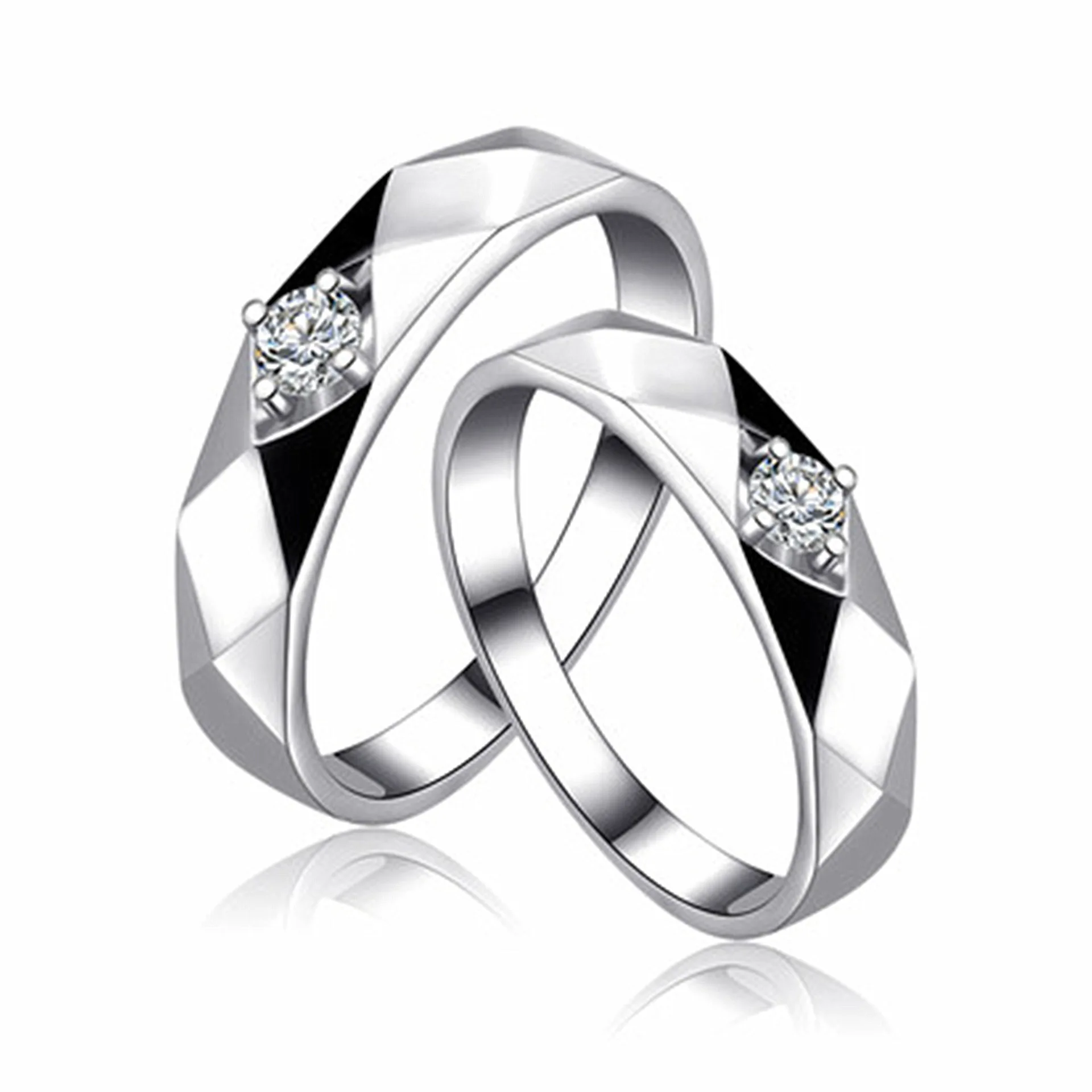 Couple Sliver Rings Set For Women Wedding Ring Set For Couples Men Women Promise Engagement Rings