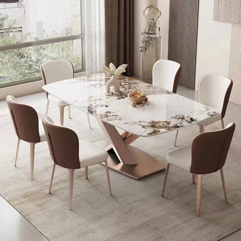 Cadeiras e Mesa de Jantar de Luxo Moderna Nórdica para Estudo, Restaurante, Cozinha, Escrita, Designer, Mesas de Jantar, Móveis para Casa