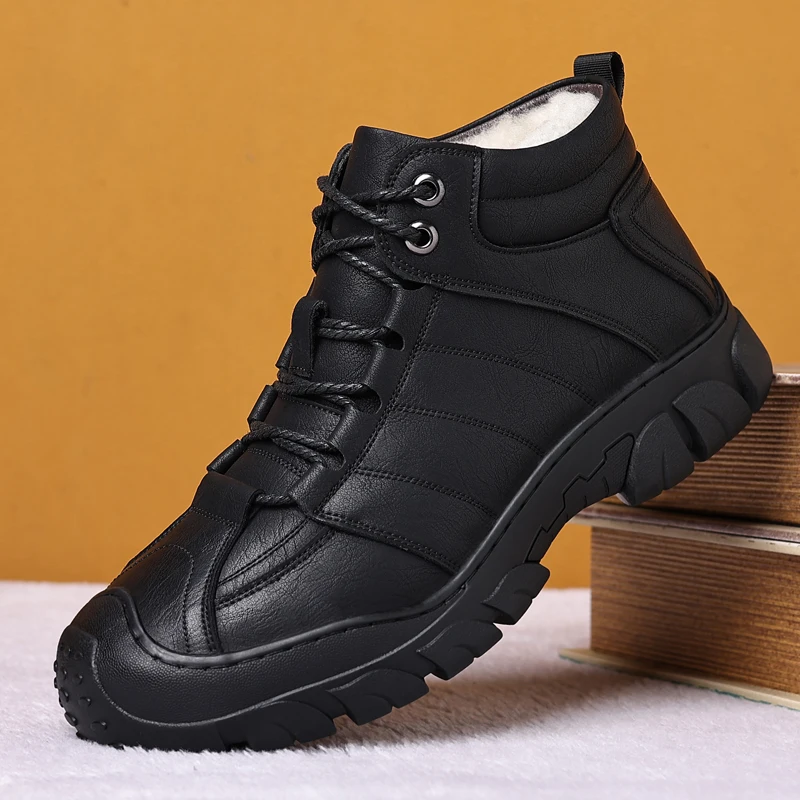 

Cozy Winter Boots for Men 2025, New Year Snow Walking Style, Furry Lined, nice