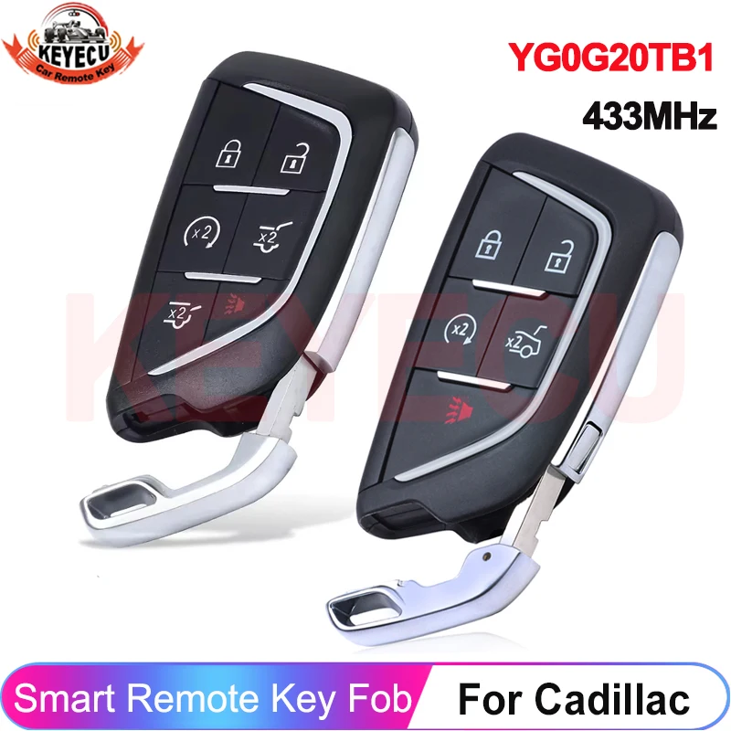 

KEYECU 433 МГц брелок без ключа для Cadillac Escalade CT4 CT5 2020 2021 2022 удаленный ключ Smart YG0G20TB1 ID49 чип