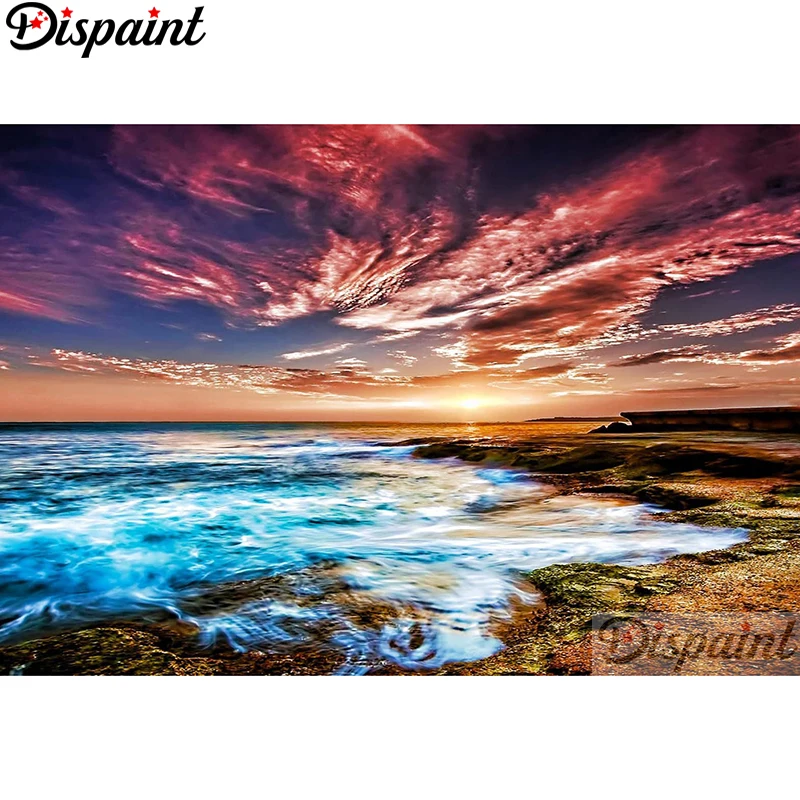 

Dispaint Full Square/Round Drill 5D DIY Diamond Painting "Colored sky scenery" 3D Embroidery Cross Stitch Home Decor Gift A12554