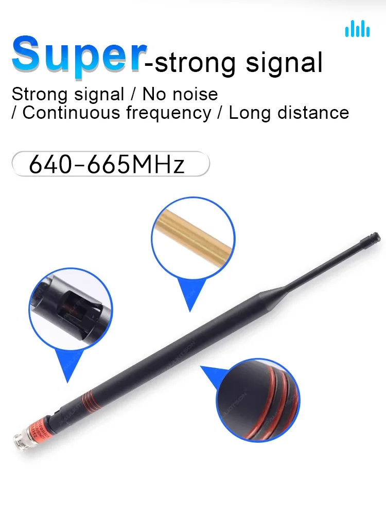 Paulkitson UR700 True Diversity Drahtloses Mikrofonsystem, Dual-Channel UHF 600MHz Dynamisches Handmikrofon für Bands und Gesang – Detail 12