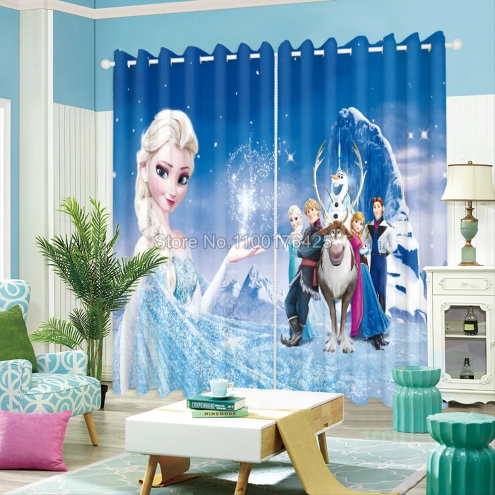 Disney Princess Pink Curtain Cartoon Kids Room Curtains Cute Boys Girls Bedroom Children Blackout Cloth Window Drapes