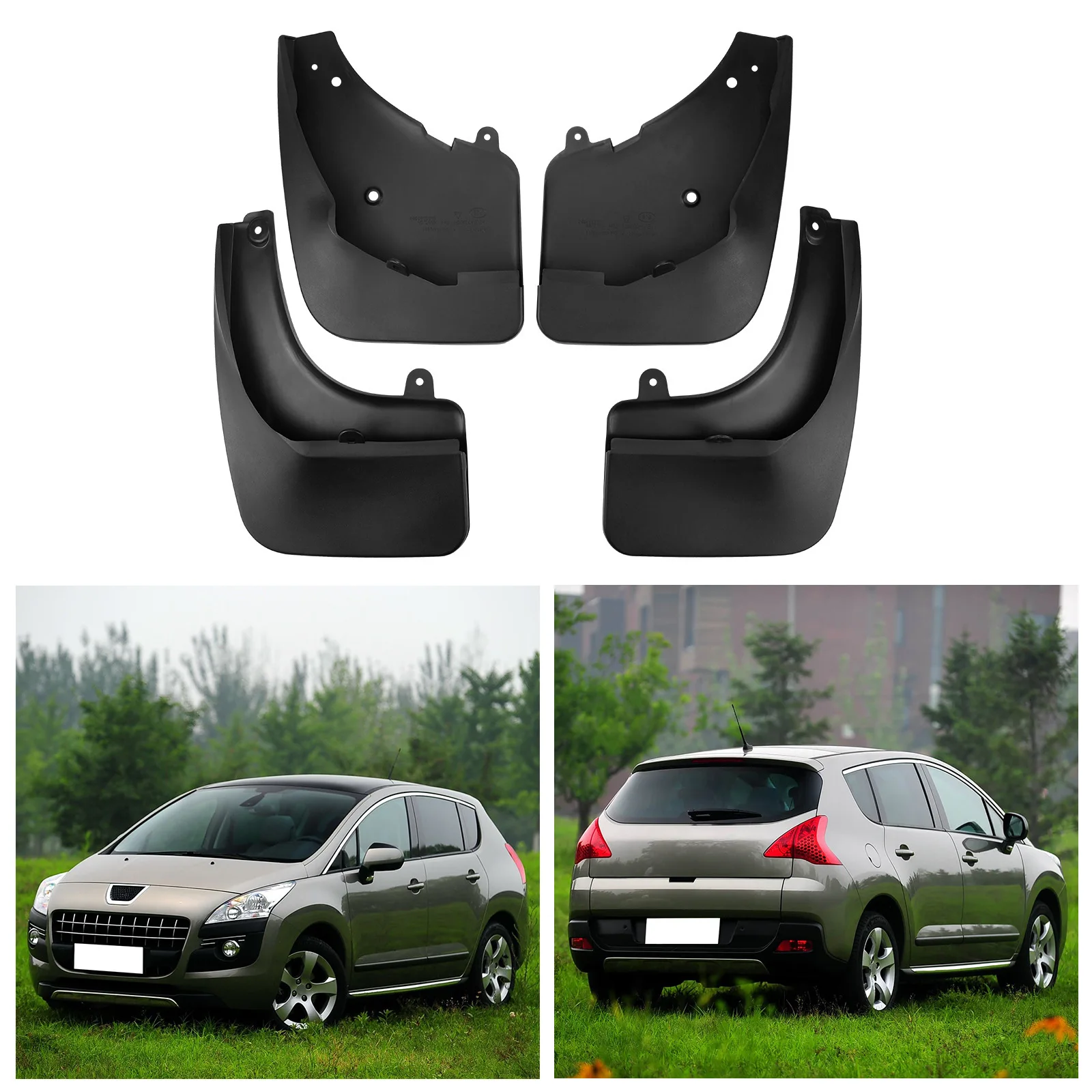 For Peugeot 3008 2008-2015 Car Tire Fenders Mud Flaps