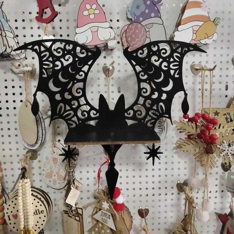 

Полка для летучей мыши Готическая полка Деревянные жуткие настенные плавающие полки Практичные настенные полки для выставки товаров Гладкие настенные полки для хранения для учебы