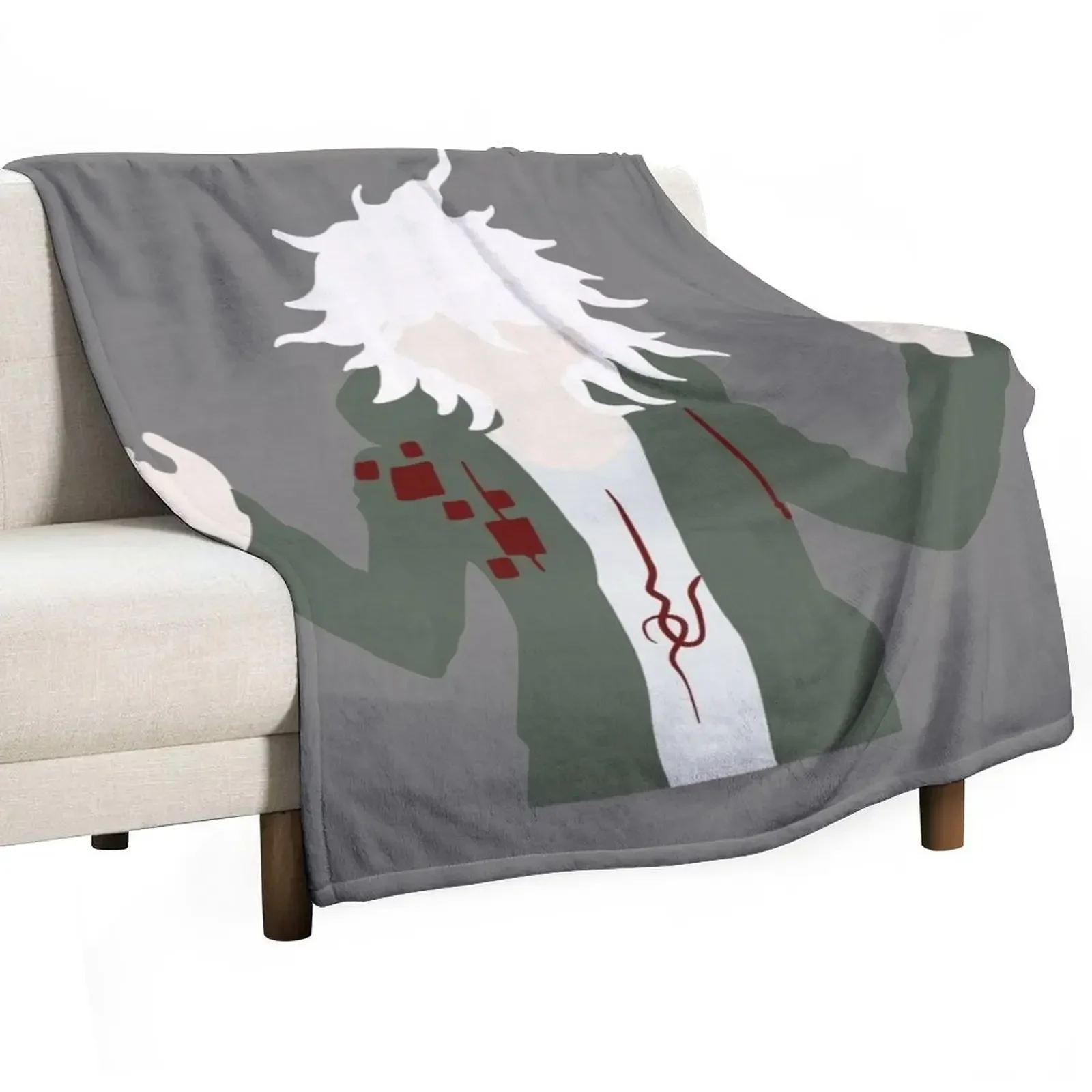 

Minimalistic Nagito Komaeda Throw Blanket Plaid on the sofa Plaid Blankets For Sofas Blankets