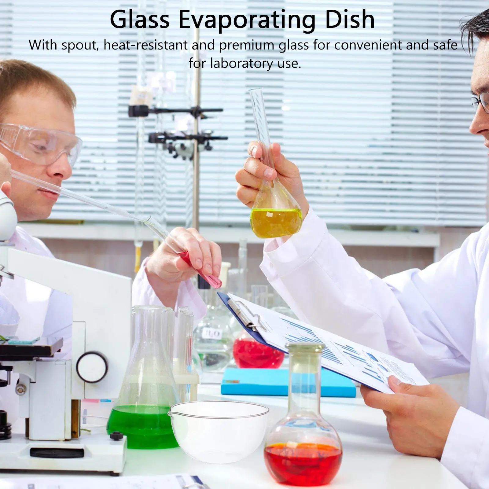 

1 шт. лабораторная стеклянная выпарная чаша с носиком, плоским дном, термостойкая, для выпаривания, инструмент для испарения, емкость для выпаривания