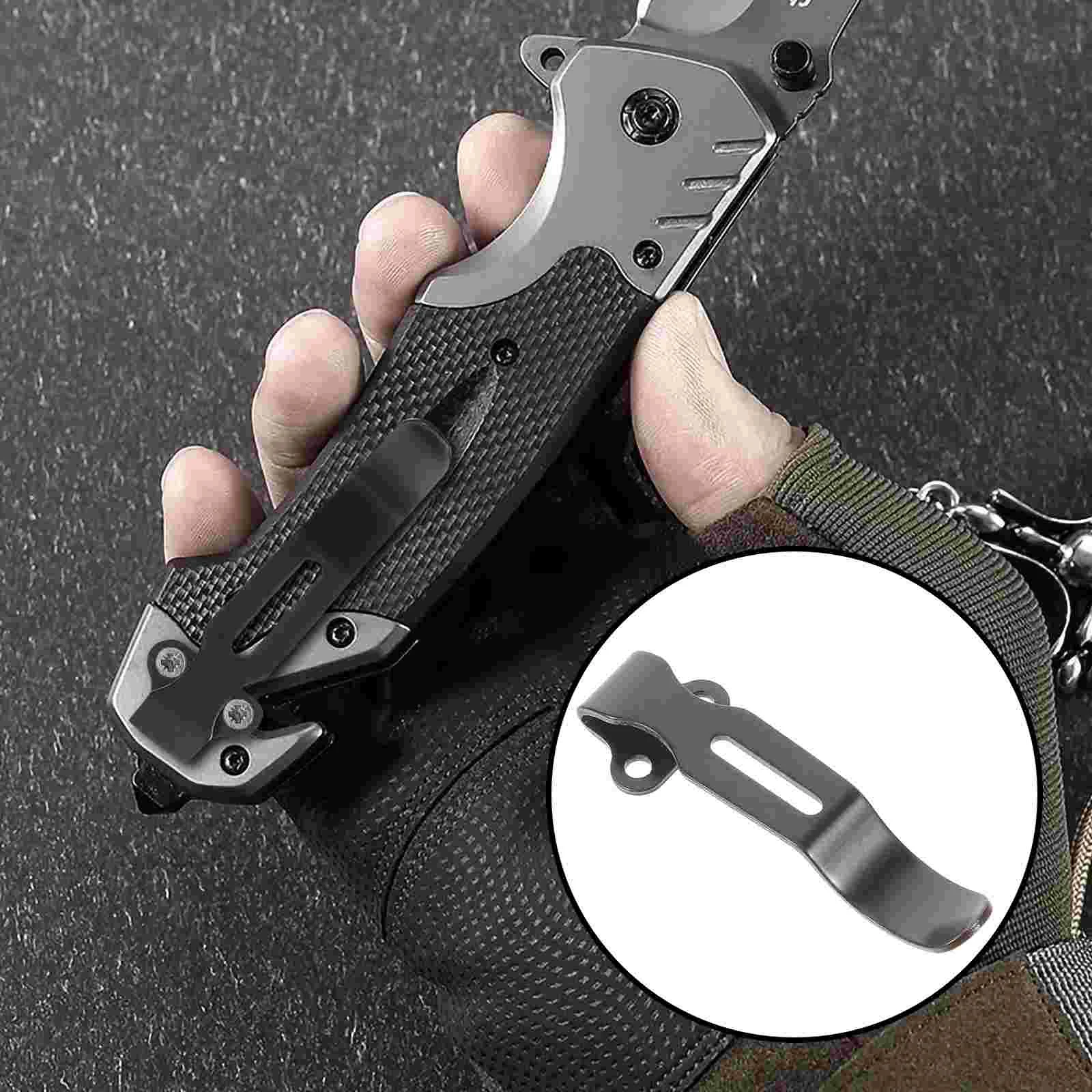 Clip Blades Knifes Multi Strap Clamps Folding Knives Pocket Camping Metal Jacket