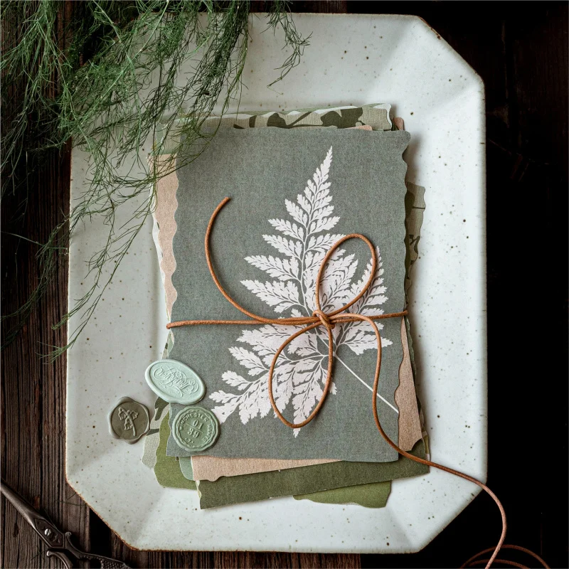 20 Sheets Floral Silhouette Material Paper, Plant Art Style Journal Background Paper, Album Notebook Decor Paper