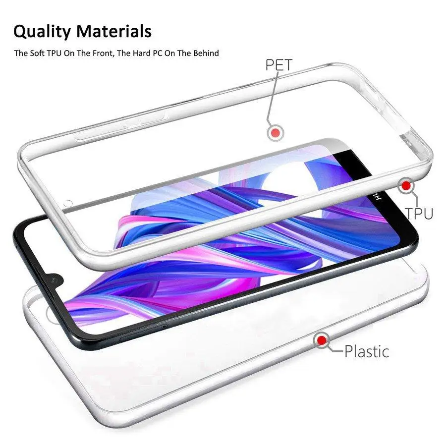 360 Full Body Protector Case dla Huawei P20 P30 P40 Lite Mate 10 20 Lite Pro Honor 8x 9x P Smart 2019 2020 2021 Clear Phone Cove