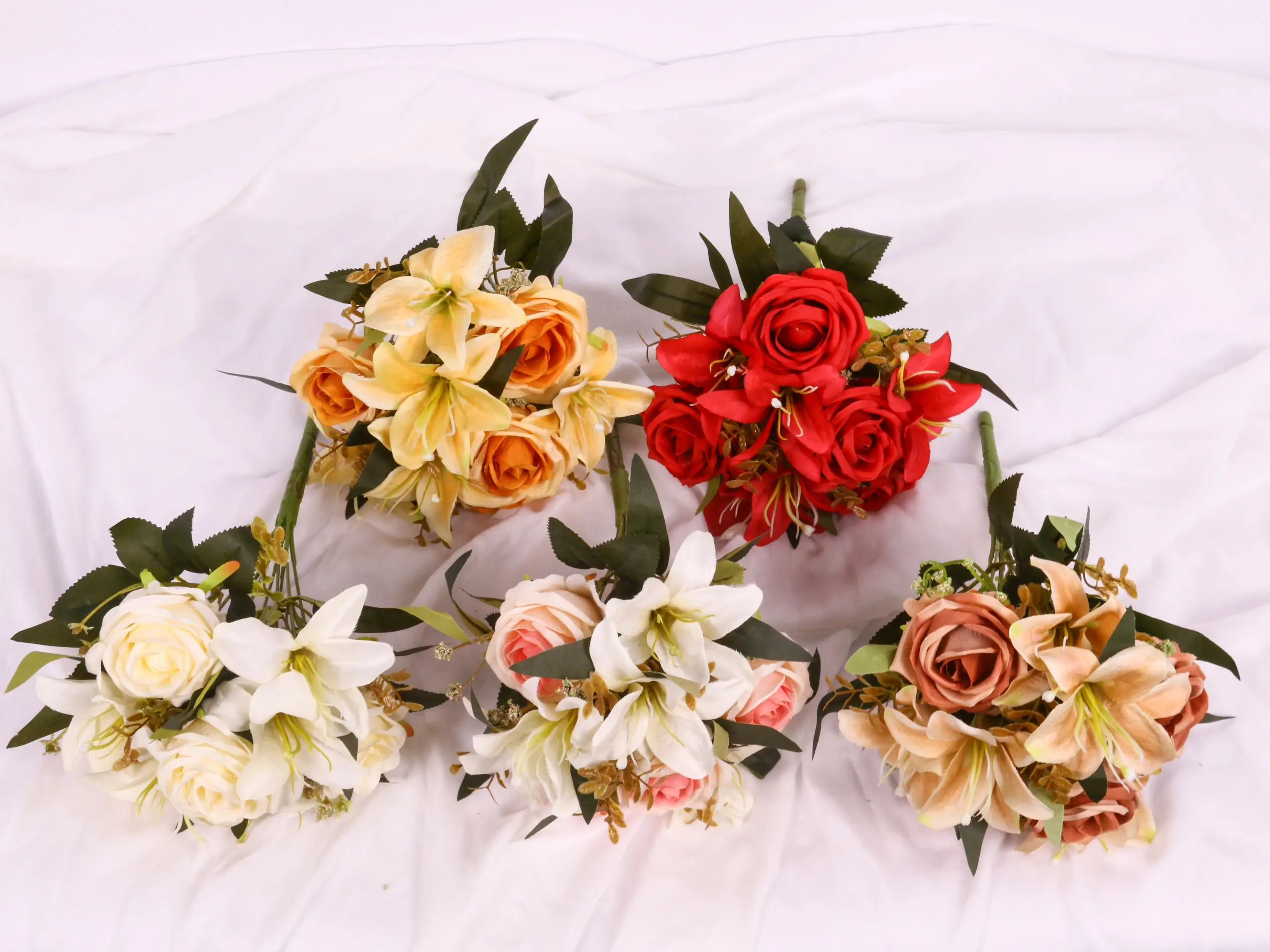 

Artificial Flower Bouquet Realistic Decor Wedding Party Simulation Plastic Home Decoration Lifelike nament Household Imitated
