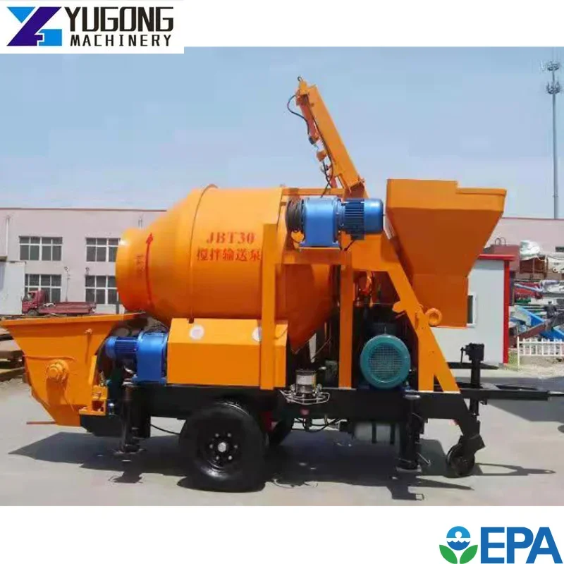 YG Concrete Pump Stationary Machine High Quality Mobile Concrete Mixer With Pump Mini Concrete Mixer Pump Sale for Indonesia