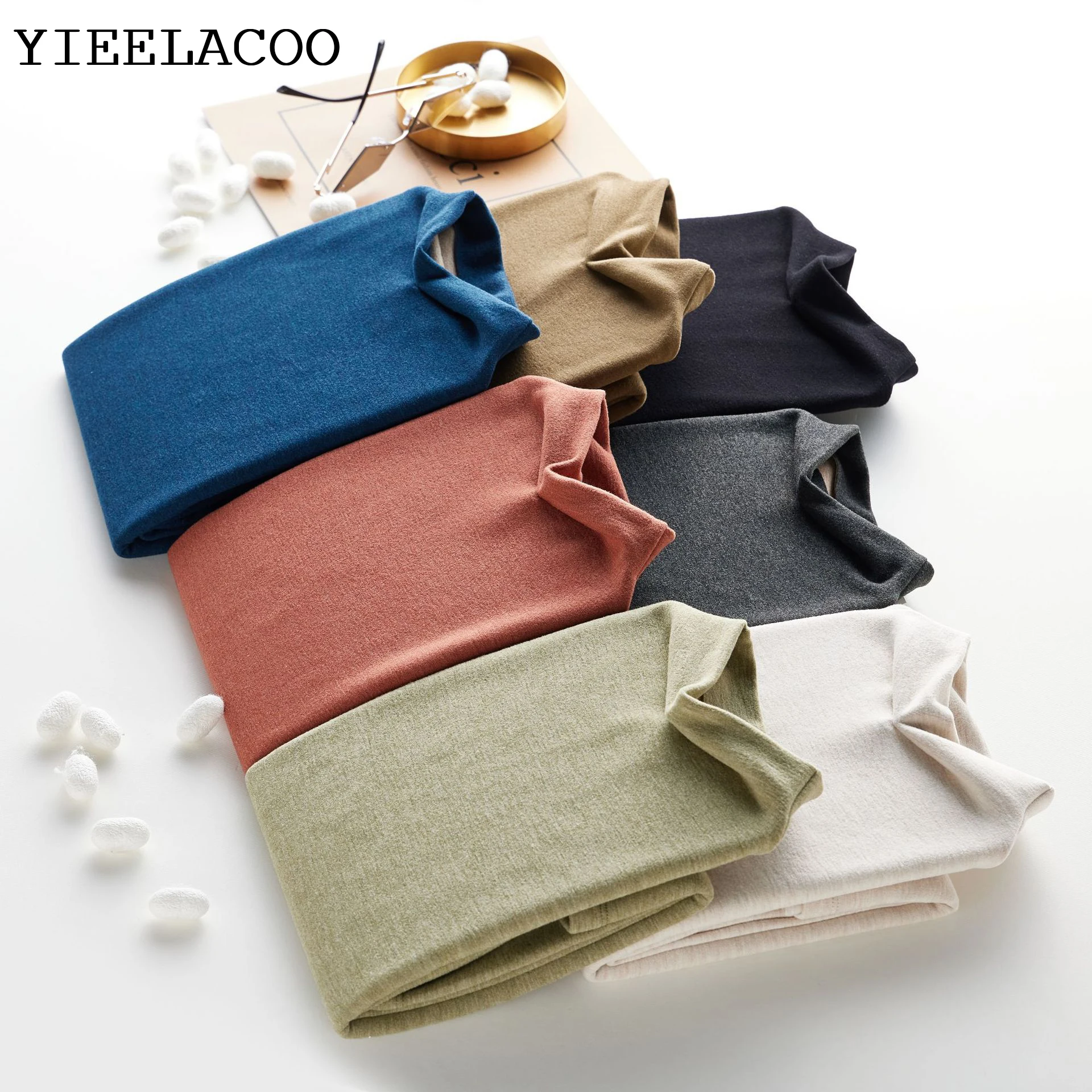 

Women's base shirt half high neck spring/autumn/winter fashion, versatile long sleeves, worn inside or outside, basic shirt