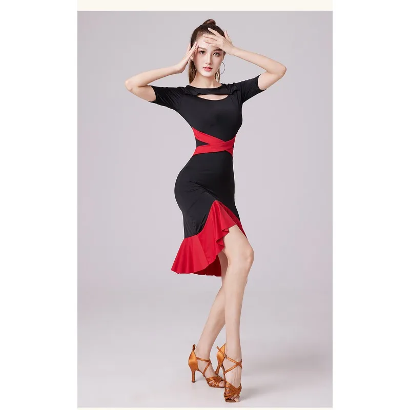 Traje de baile latino para mujer adulta, falda de baile de alta gama, vestido de actuación Cha, conjunto de falda de baile profesional, novedad de 2024