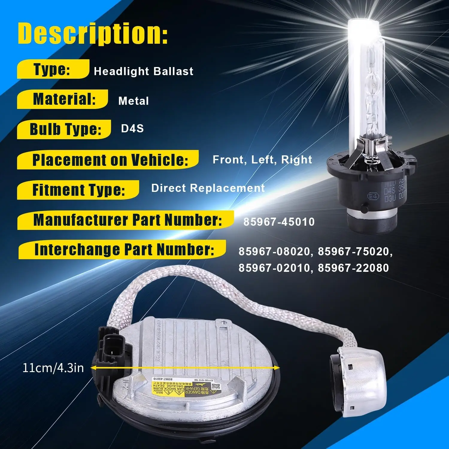 New Quality Car D4S HID Headlight Ballast Control Unit Module With Bulb 85967-08020 85967-45010 For Toyota Avensis Land Cruiser Venza Lexus IS250 IS350 RX350 LX570 LS460 Subaru Forester Legacy Car Accessories - view 3