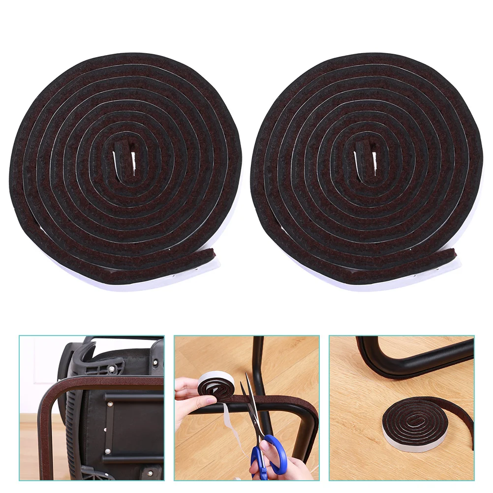 

2 Pcs Chair Felt Floor Mat Furniture Protector Self-stick Pads Leg Protectors Cushion Eva Stool Office Feet Strip for